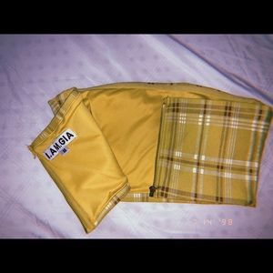 I AM GIA lime plaid crop top